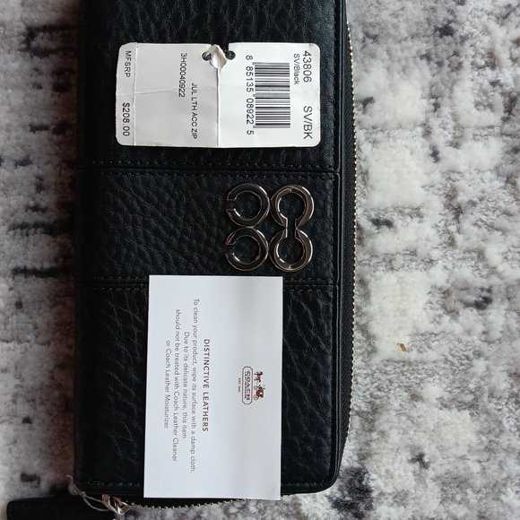 COACH leather zip around wallet - Picture 7 of 9